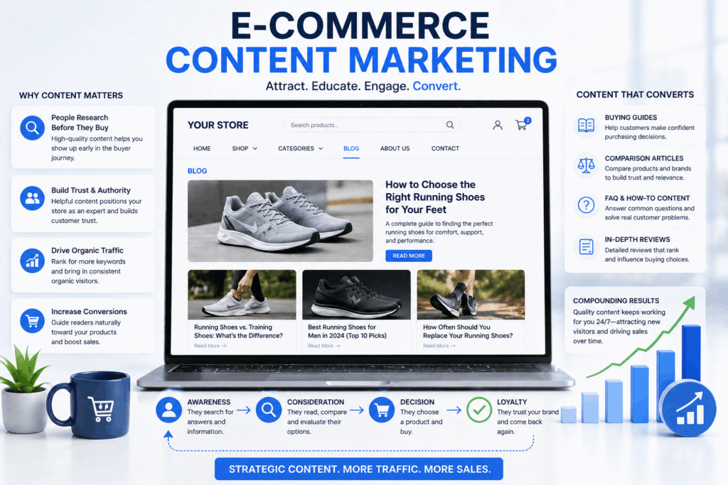 E-commerce content marketing strategy with blog content