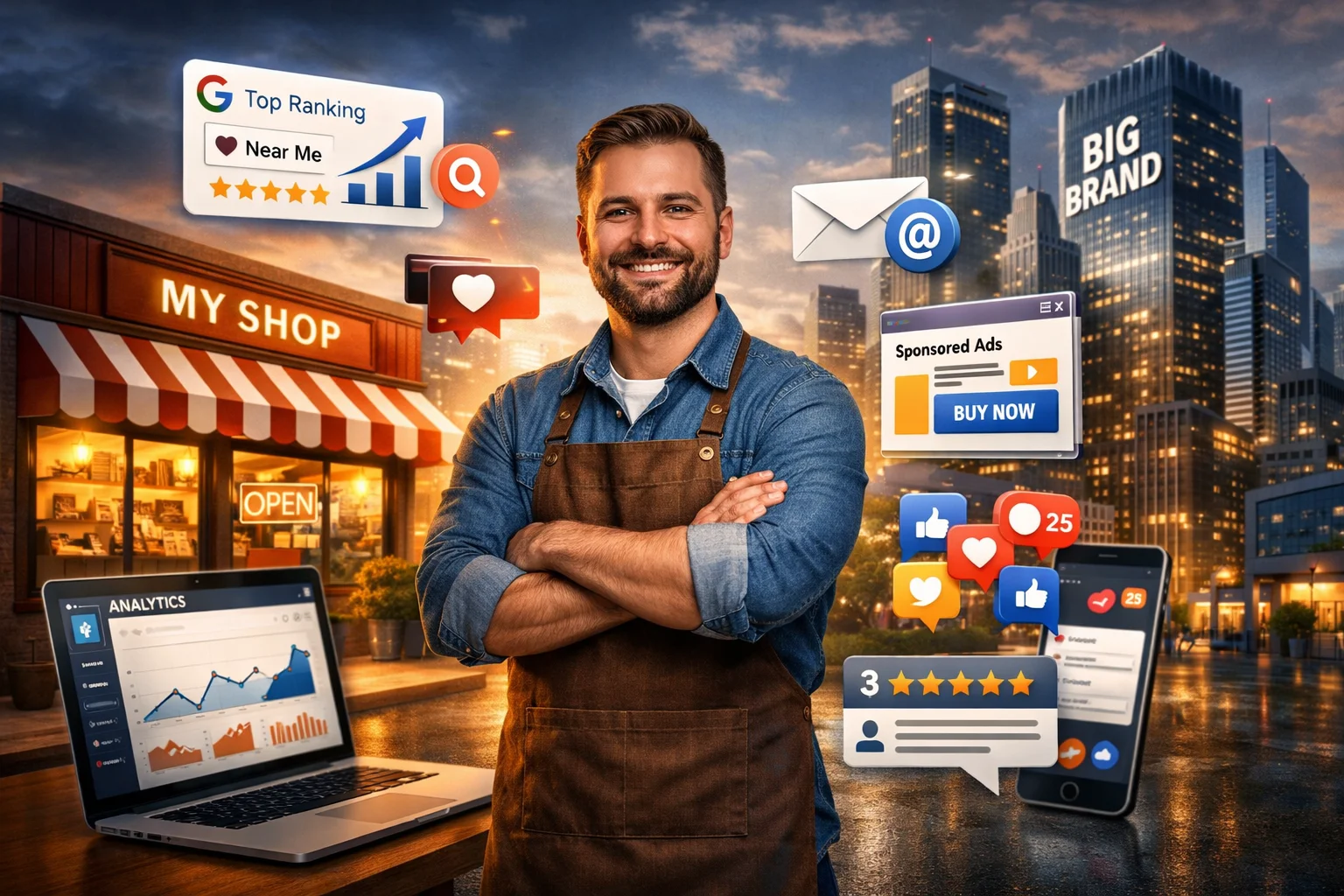 How Small Businesses in the USA Can Compete with Big Brands Using Digital Marketing