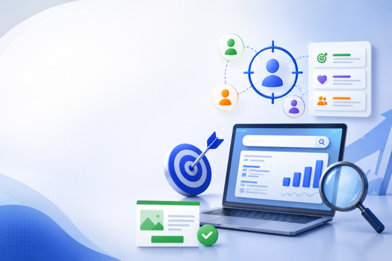 Modern digital marketing analytics illustration.